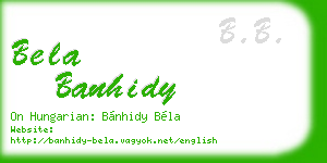 bela banhidy business card