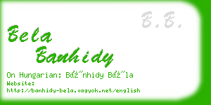 bela banhidy business card